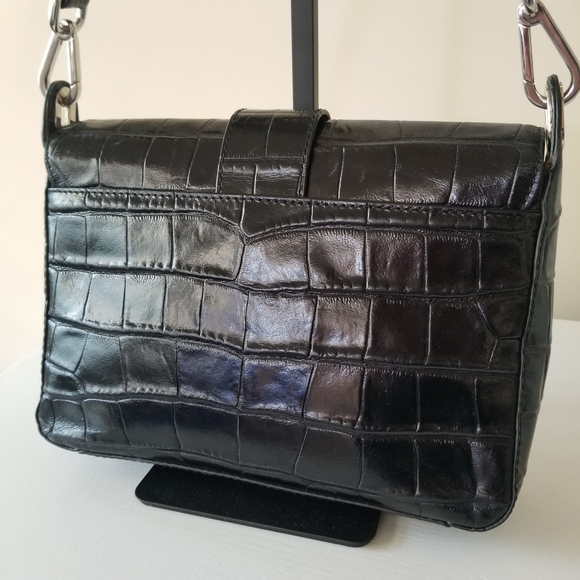 Michael Kors Mila Leather Croc Embossed Shoulder Bag Leather - Picture 4 of 16